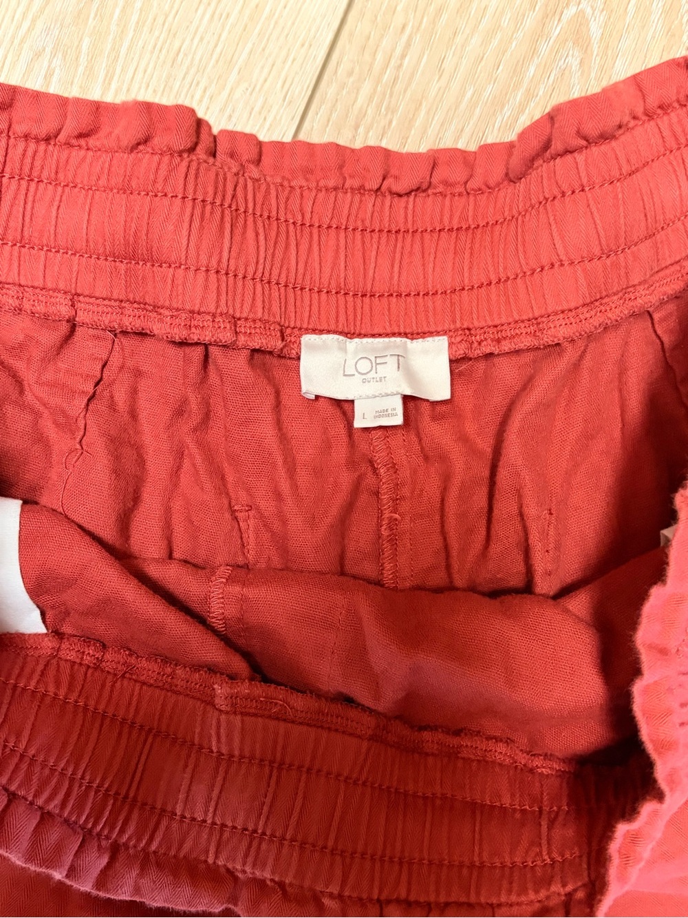 LOFT Rust Red Drawstring Athletic Shorts - Picture 3 of 3